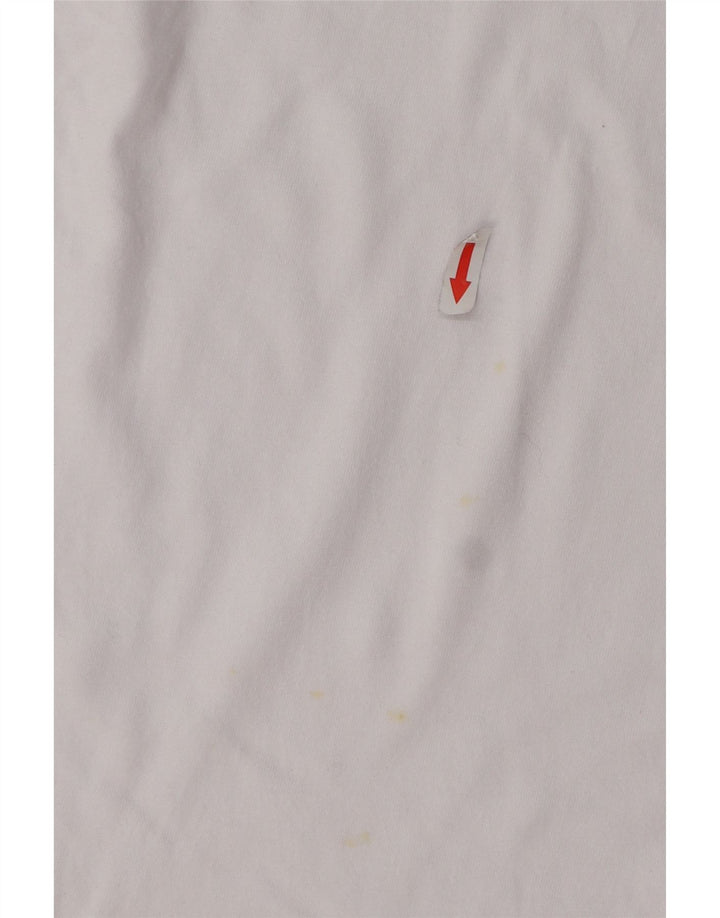 Ellesse Dame Grafisk T-Shirt Top UK 14 Medium Hvid Bomuld