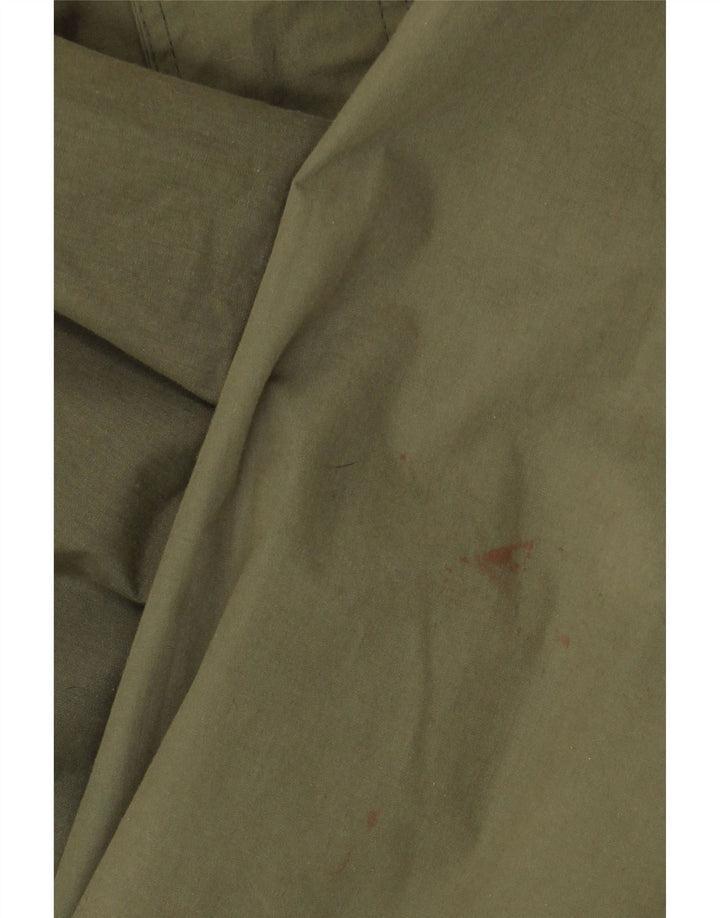 VINTAGE Herre Hooded Utility Jacket UK 38 Medium Khaki Polyester