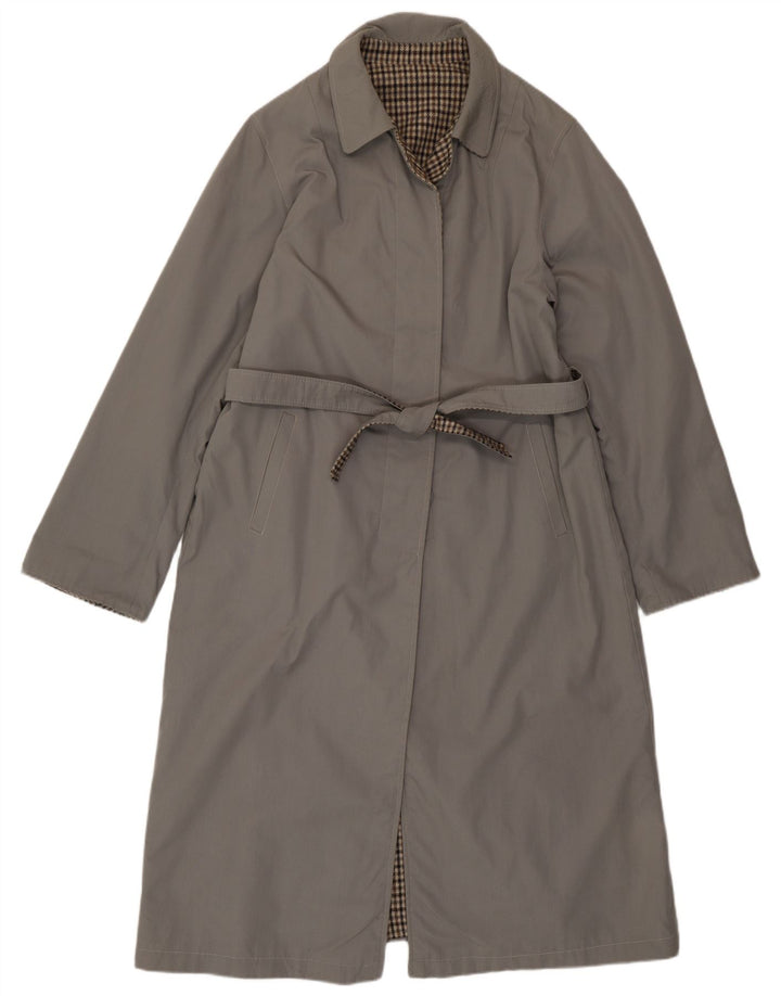 Vintage vendbar vendbar overfrakke til kvinder IT 46 Small Grey Check