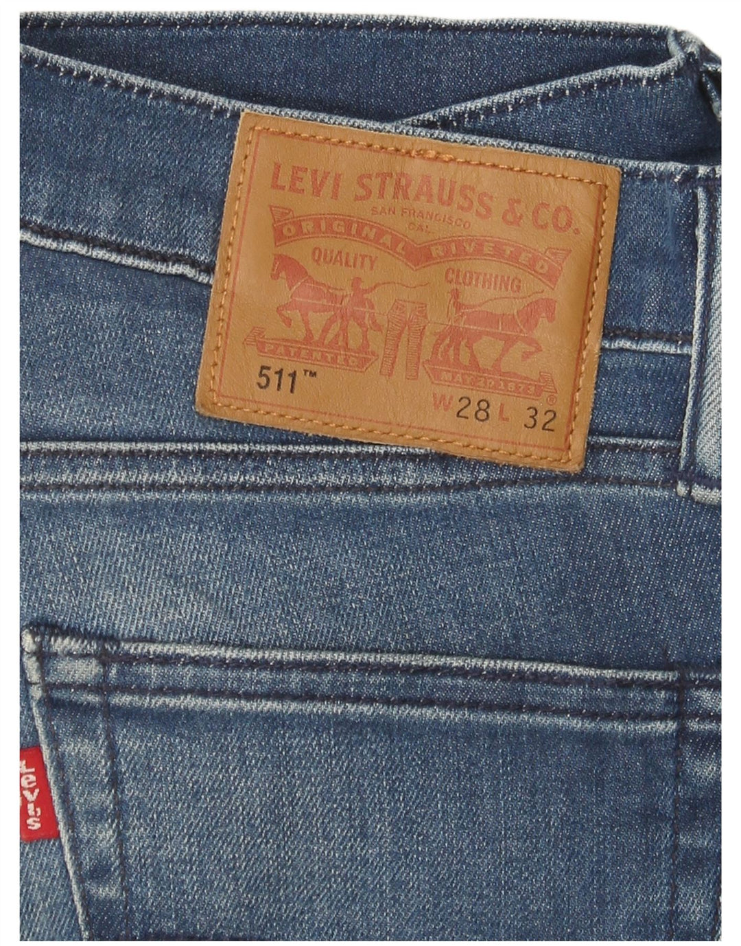 LEVI'S Dame 511 Slim Jeans W28 L32 Blå Bomuld