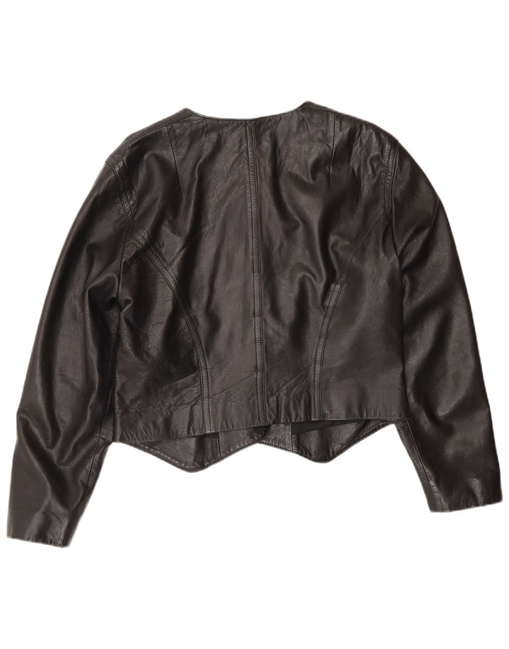 BOGNER Dame Crop Læderjakke UK 14 Medium Sort