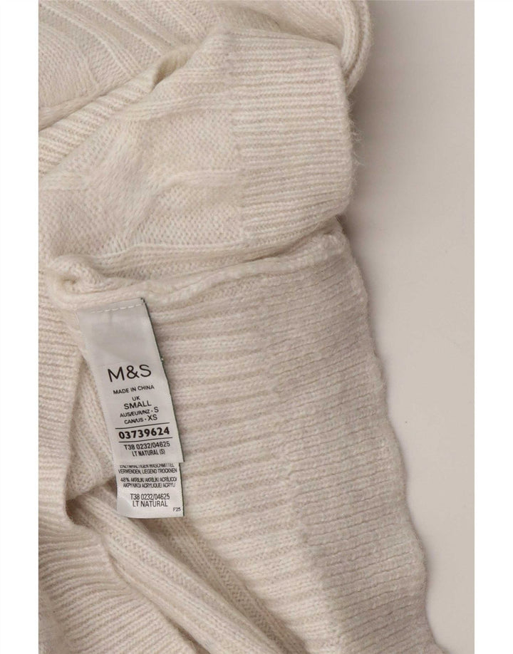 Marks & Spencer Dame Oversized Boat Neck Jumper Sweater UK 10 Small White