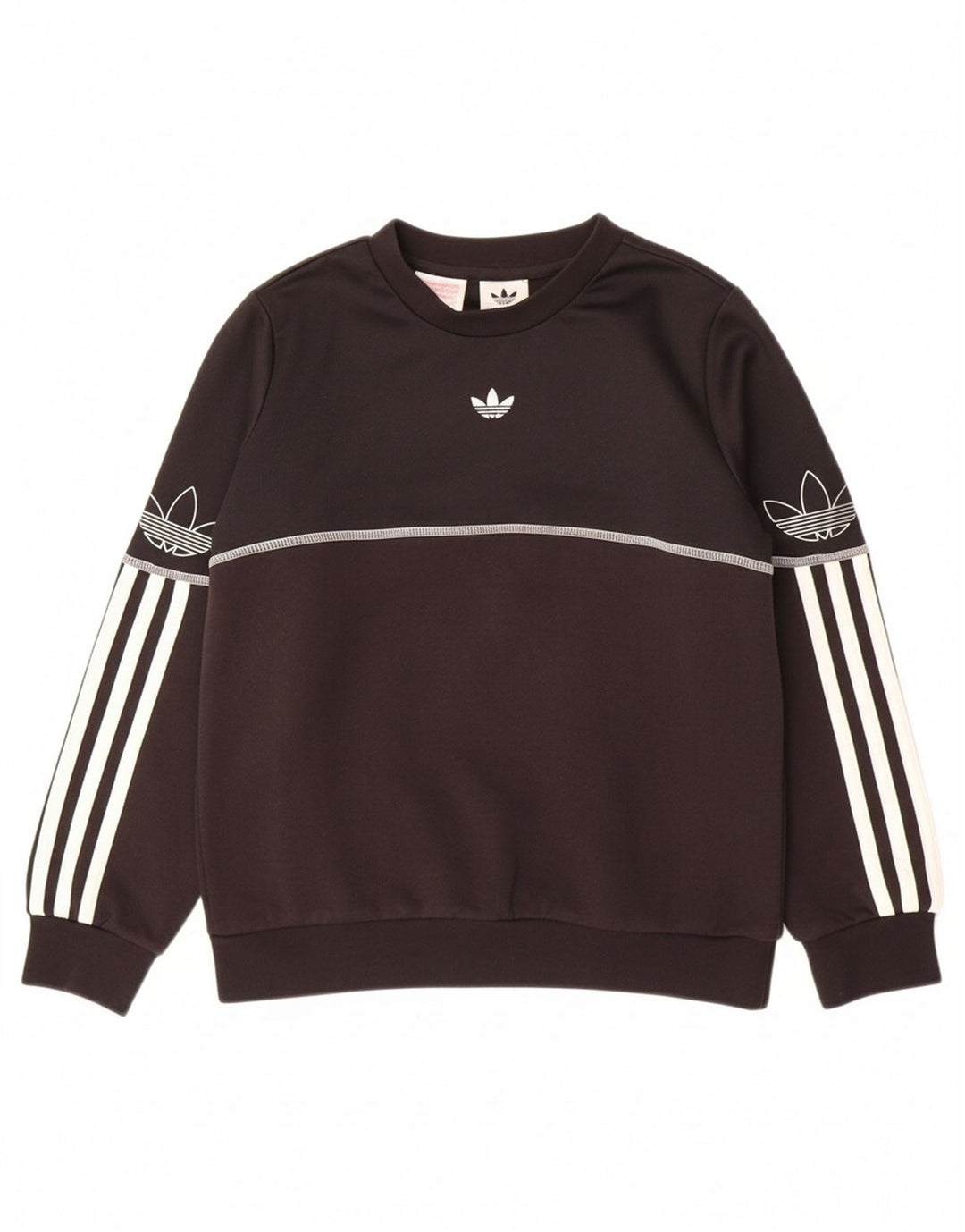 ADIDAS Boys Graphic Sweatshirt Jumper 9-10 Years Black Cotton