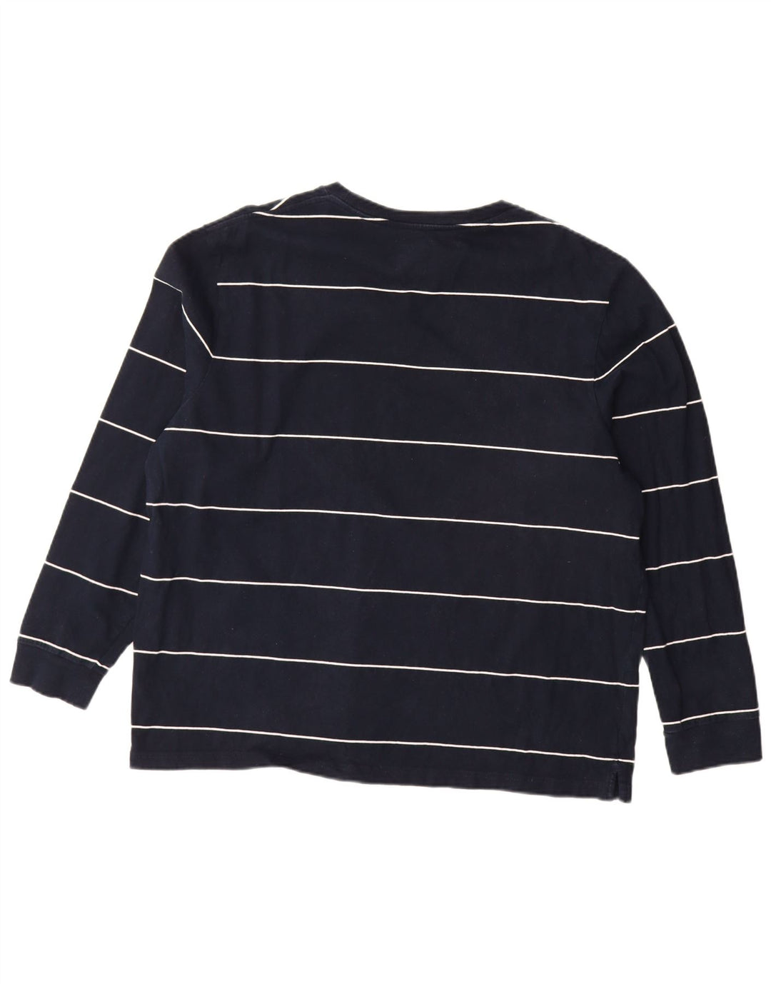 MARKS & SPENCER Langærmet herre top 2XL marineblå stribet bomuld