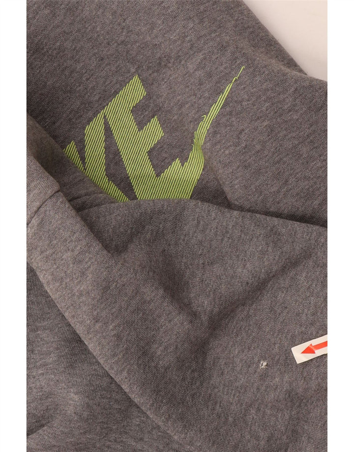 NIKE grafisk sweatshirt til mænd, lille grå farveblok bomuld
