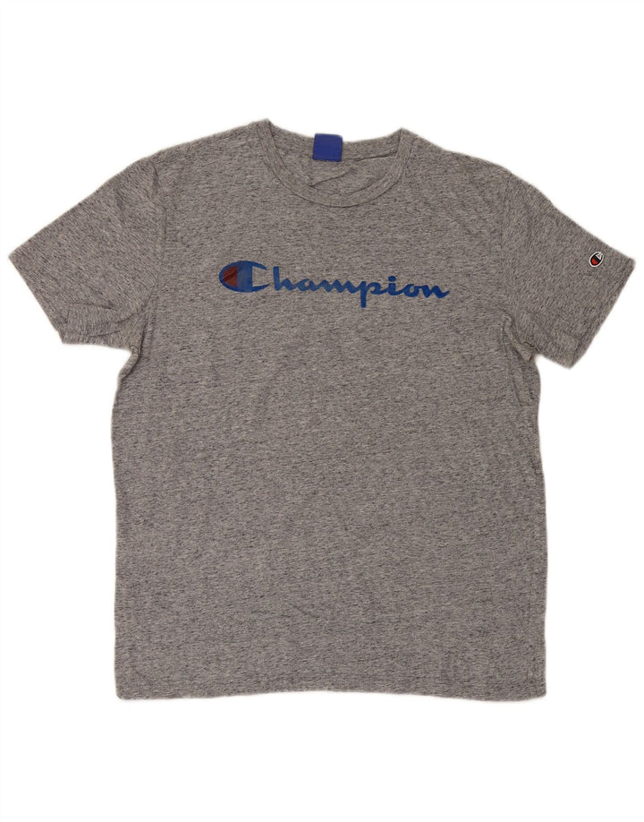 Champion Herre Grafisk T-Shirt Top Stor Grå Flecked