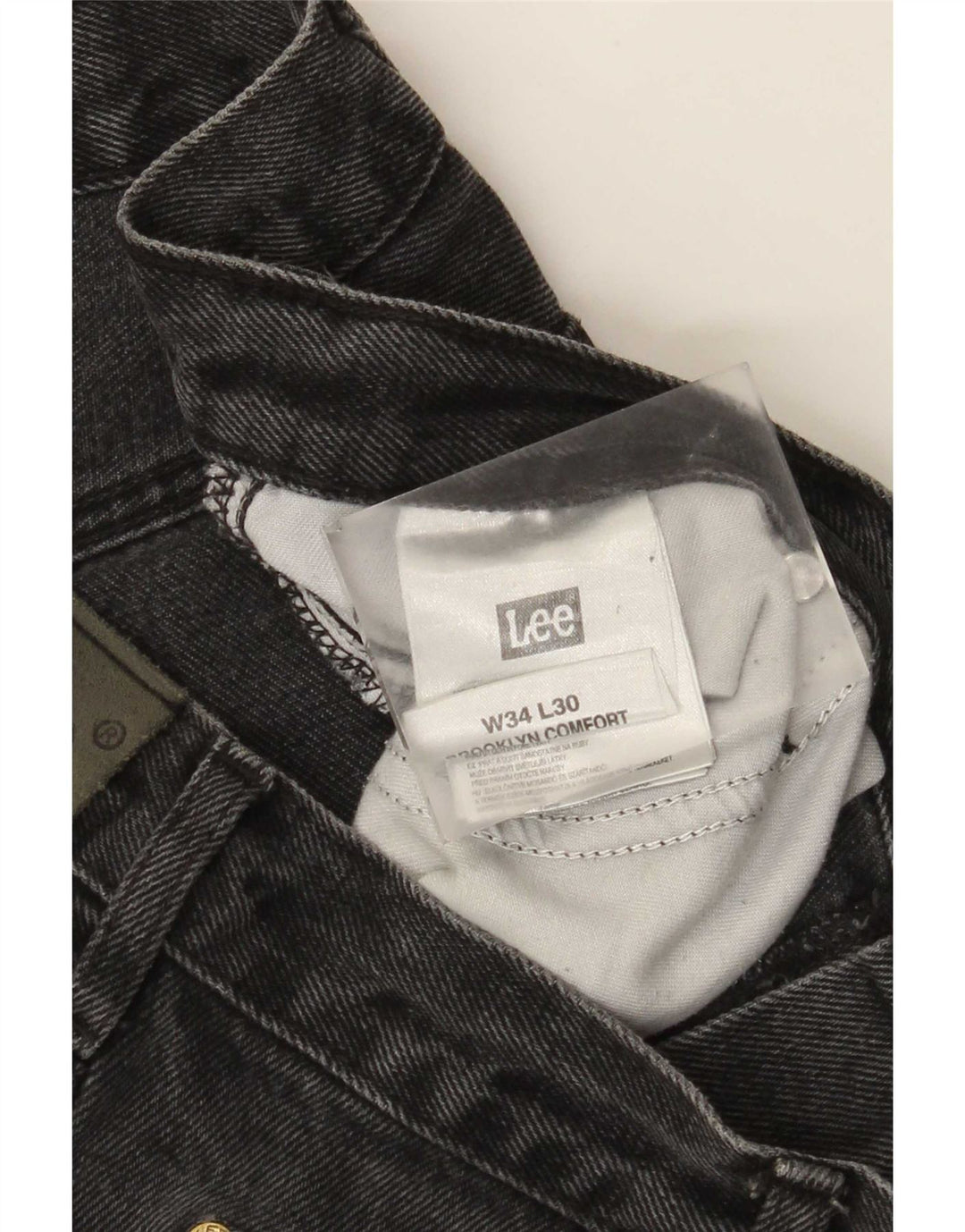 Lee Mens Brooklyn Straight Jeans W34 L30 Grå Bomuld