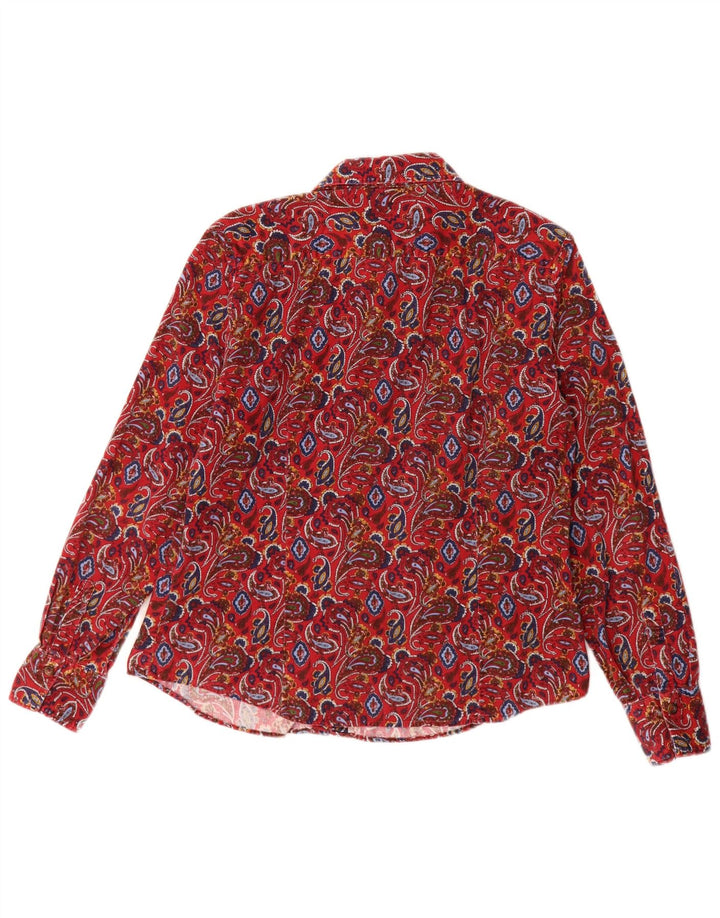 LAWRENCE GREY Damefløjlsskjorte EU 40 Medium Rød Paisley Bomuld