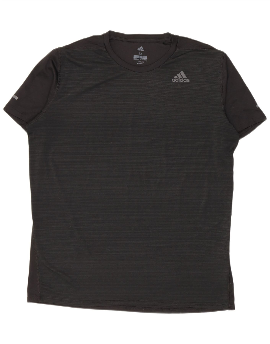 ADIDAS Herre Climalite T-Shirt Top Medium Sort nålestribe