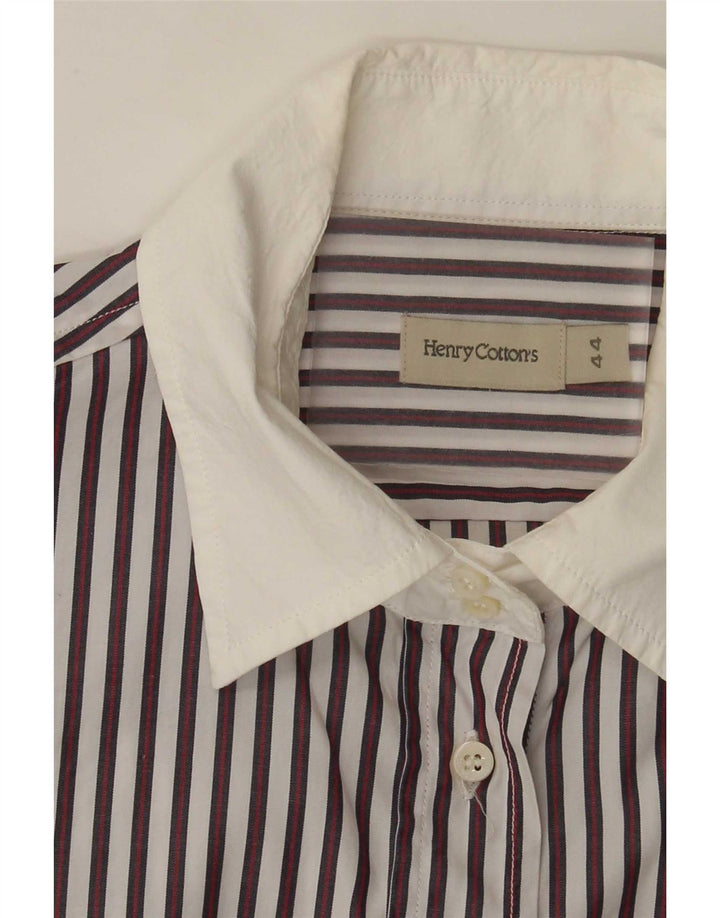 Henry Cottons Dameskjorte IT 44 Medium White Pinstripe