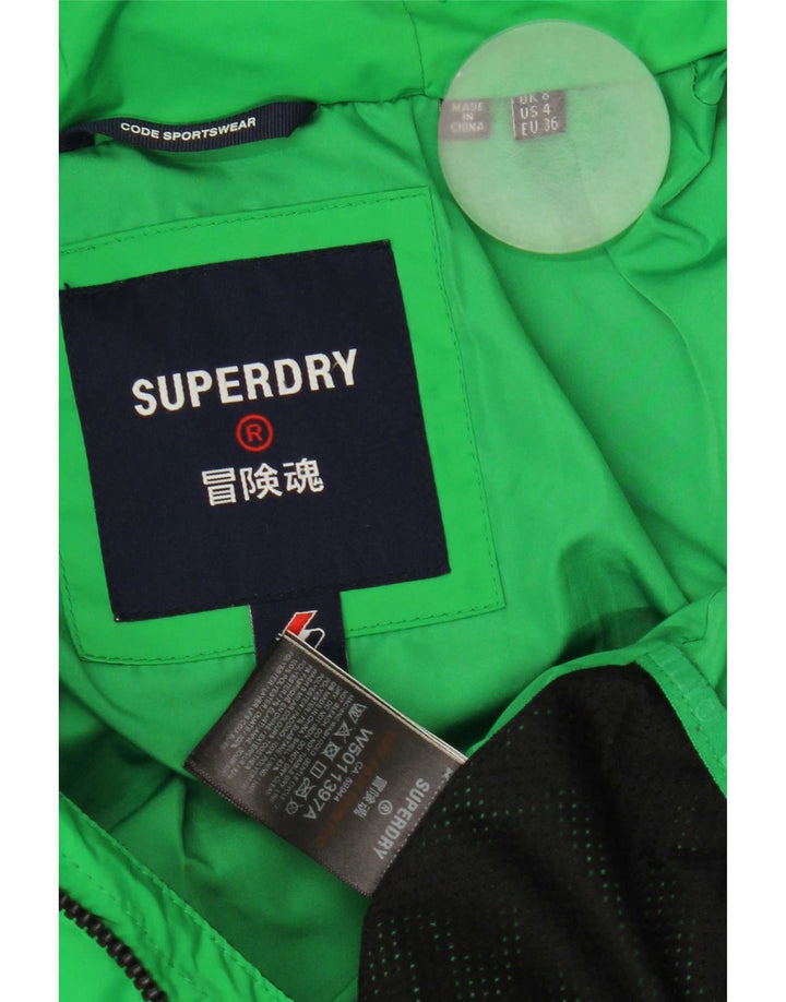 Superdry Polstret hættejakke til kvinder UK 8 Lille grøn polyester