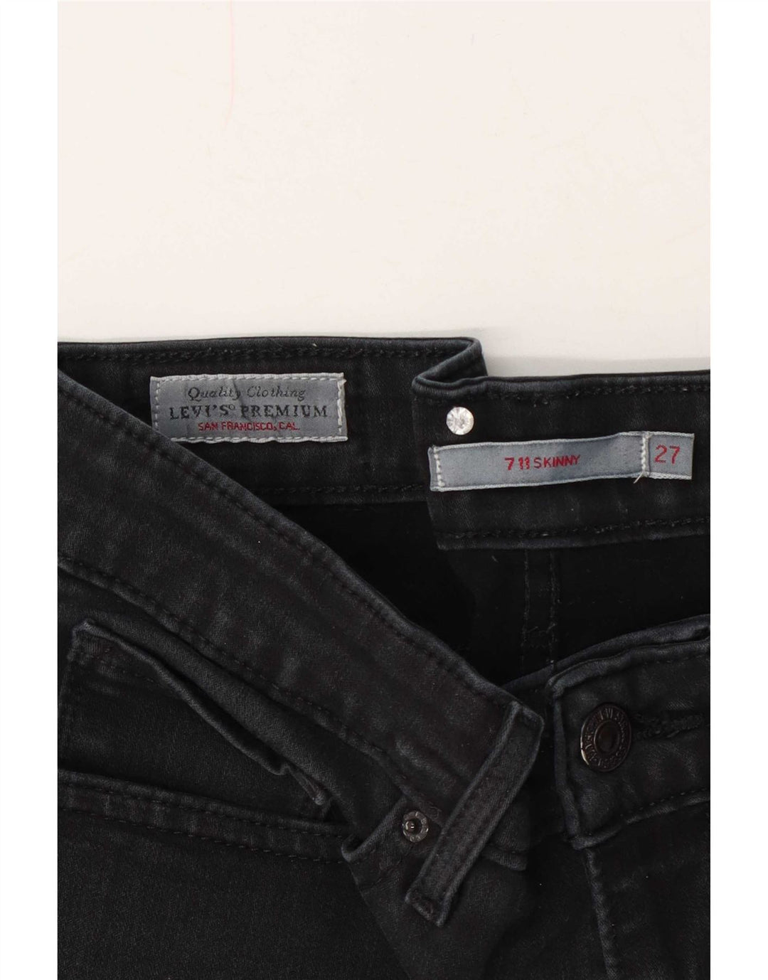 Levi's Dame 711 Skinny Jeans W27 L30 Marineblå