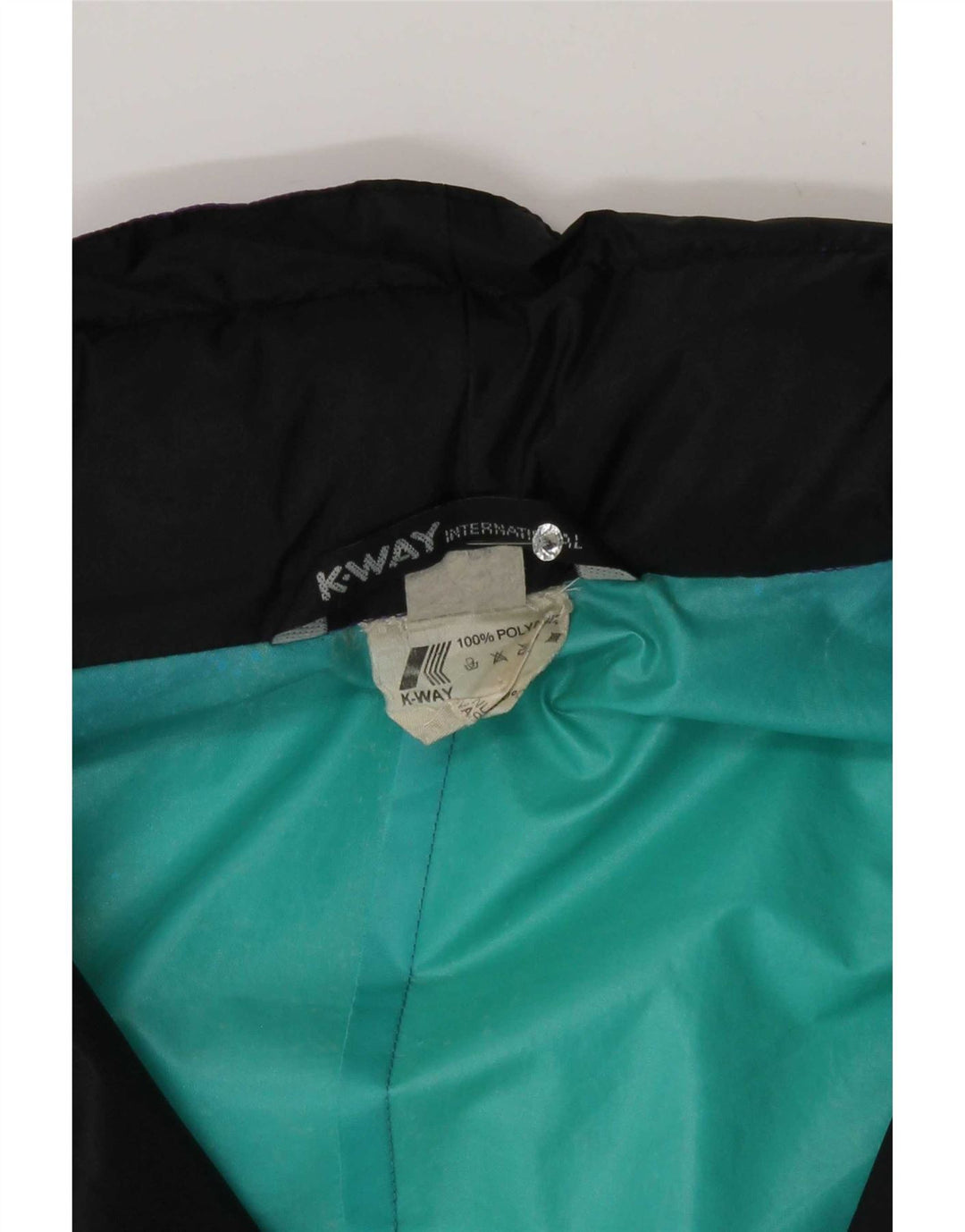 K-Way Herre Grafisk Pullover Regnjakke UK 40 Large Black Colourblock