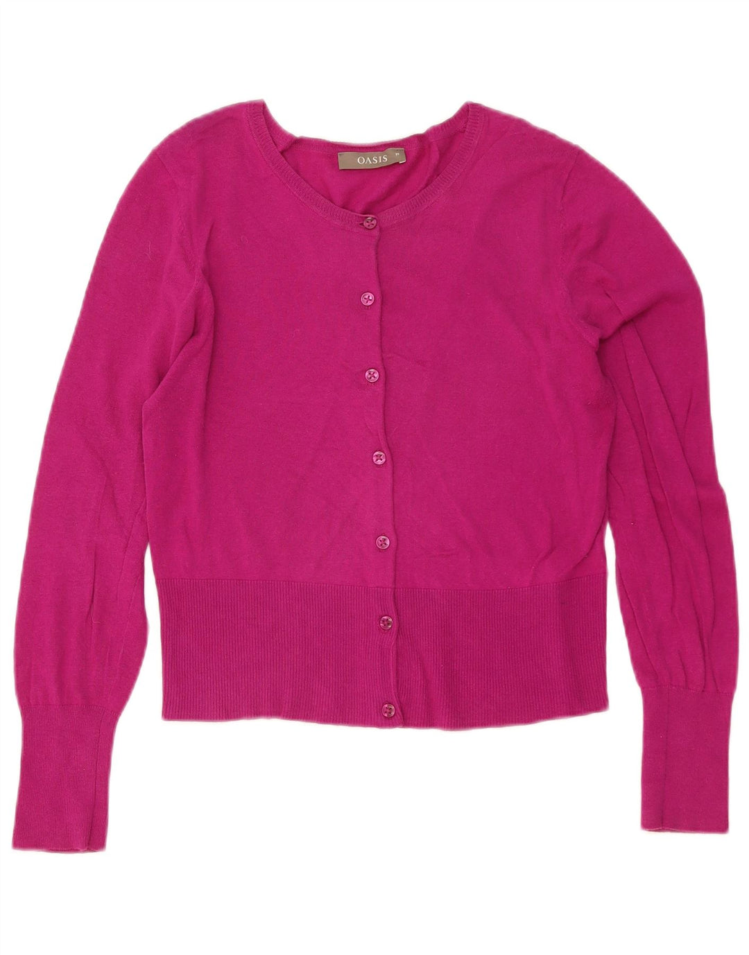 Oasis Dame Cardigan Sweater UK 12 Medium Pink Bomuld