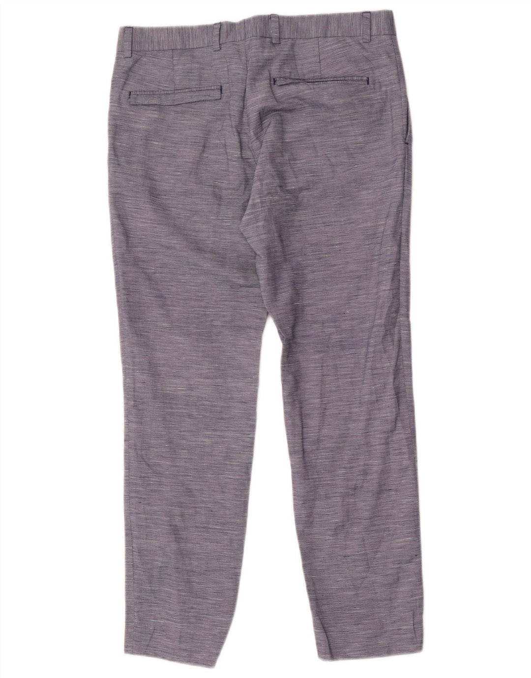 Zara Herre Slim Suit Bukser EU 40 Medium W31 L28 Blå nålestribet polyester