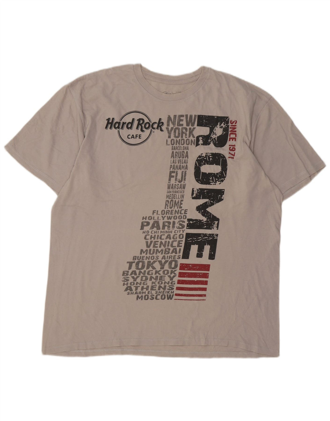Hard Rock Cafe Herre Rom Grafisk T-Shirt Top XL Grå Bomuld