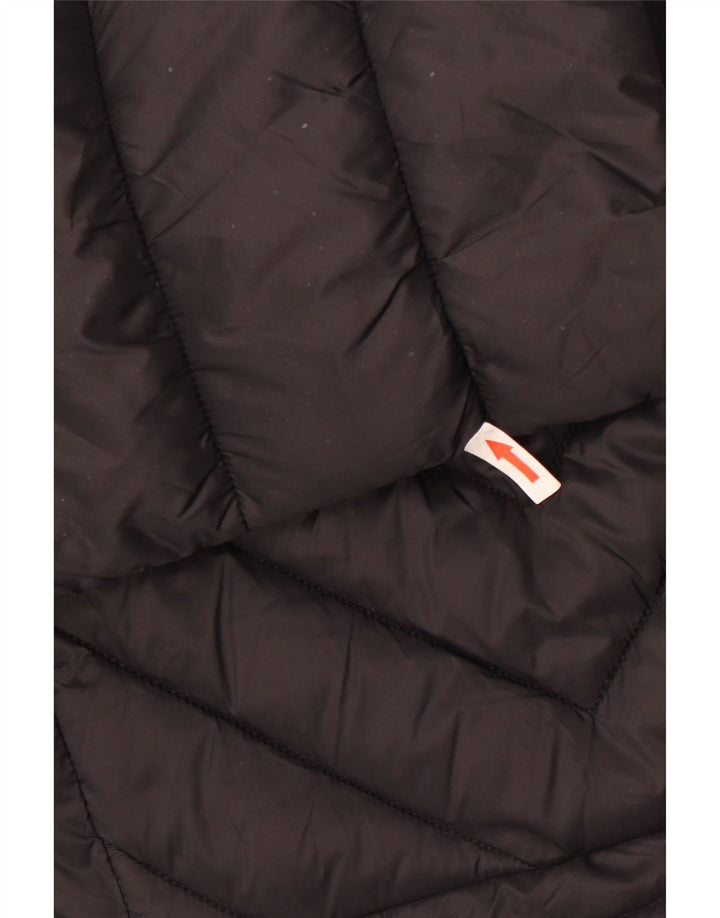 Karen Millen Dame Polstret Frakke UK 14 Stor Sort Nylon