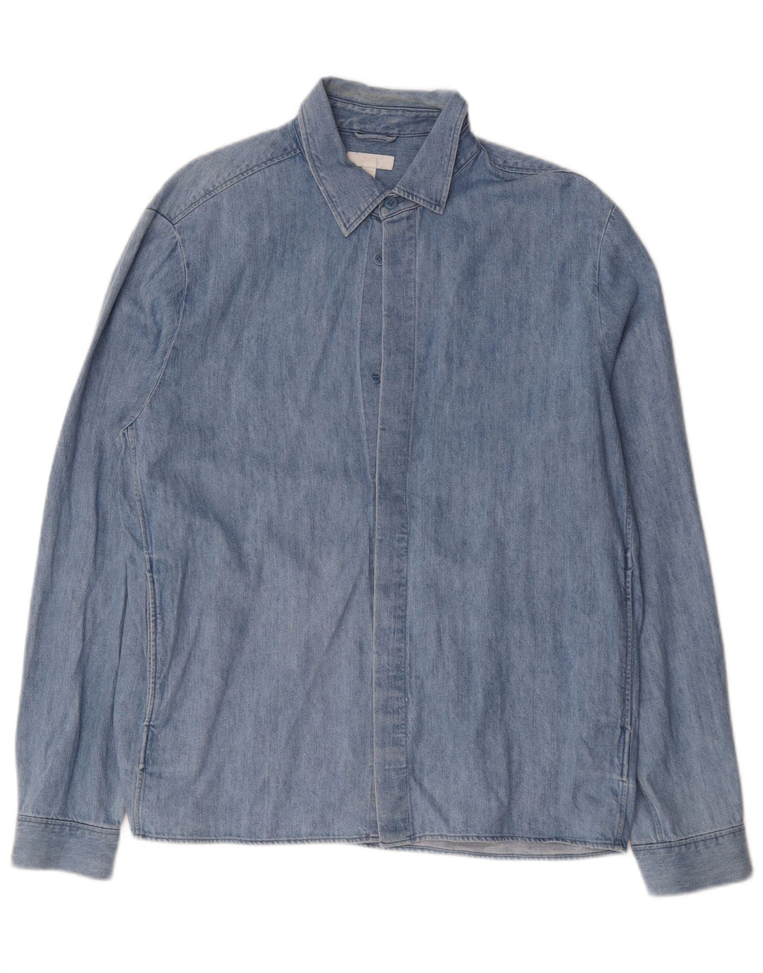 Cos Denimskjorte til mænd, stor blå bomuld