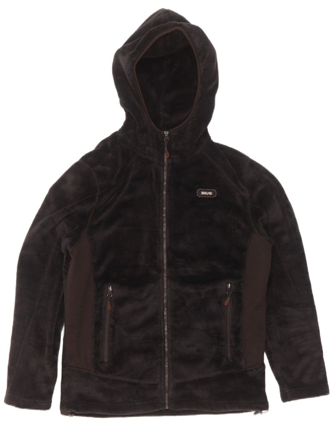 Brugi Herre hættejakke i fleece UK 40 Large Black Colourblock Polyester