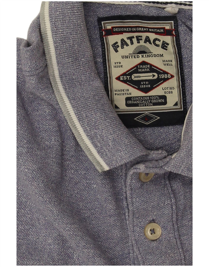 Fat Face Herre Polo Shirt Stor Blå Bomuld