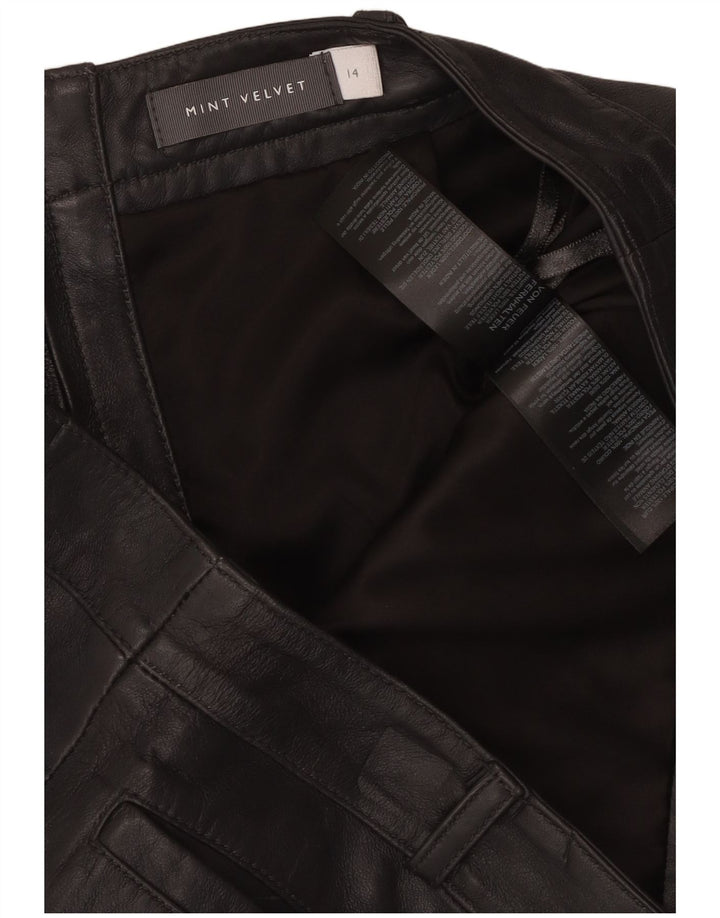 MINT VELVET Dame lædernederdel UK 14 Large W34 sort læder