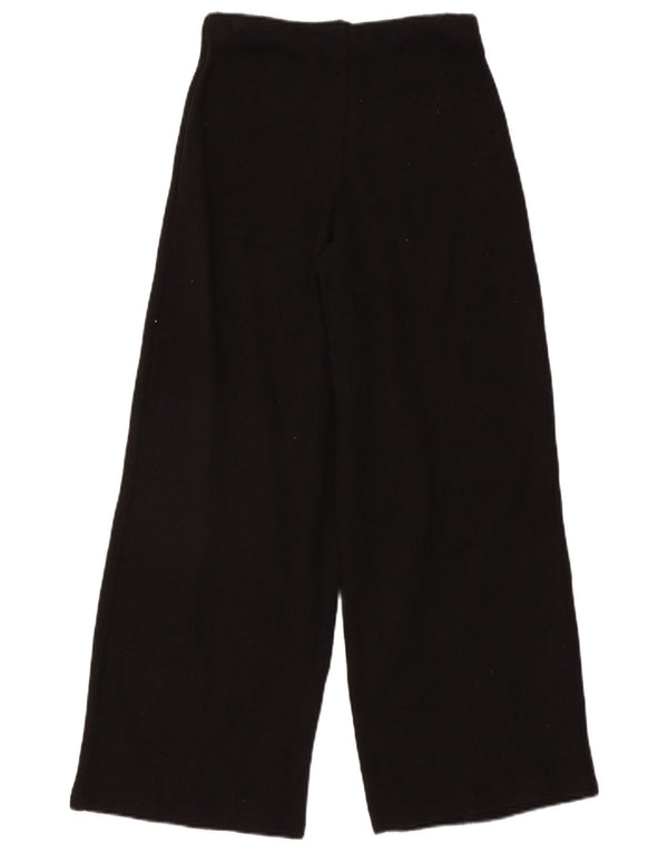 Zara Womens Tracksuit Bukser med brede ben UK 8 Small Black Polyester