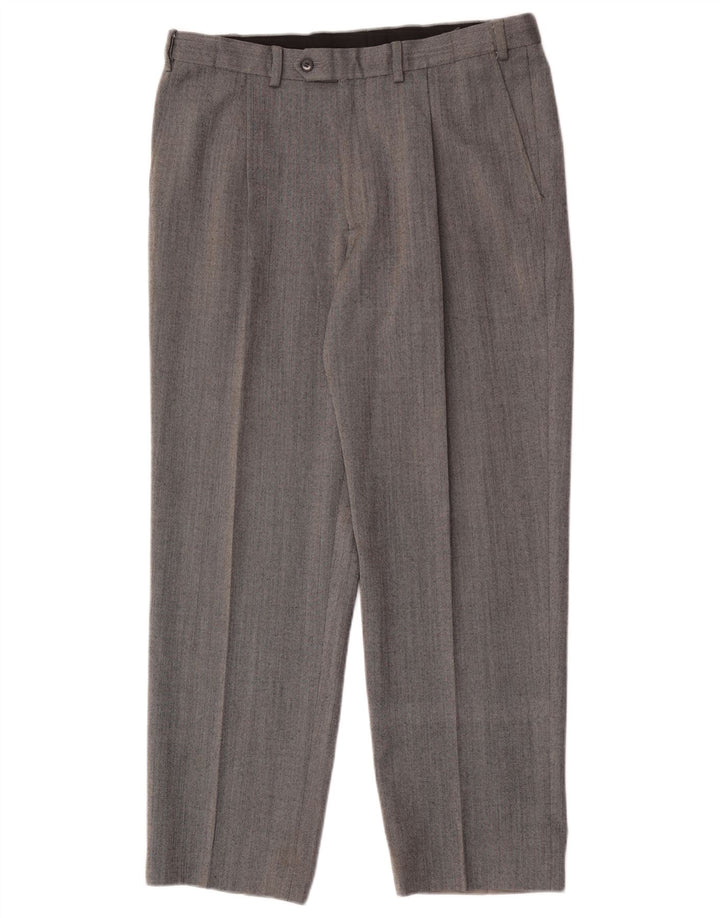 Marks & Spencer Herre Performance Straight Suit Bukser W34 L29 Grå Uld