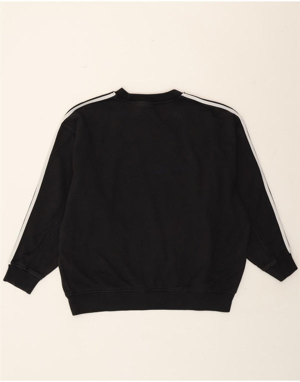 Adidas Dame Oversized Sweatshirt Jumper UK 6 XS Sort Bomuld