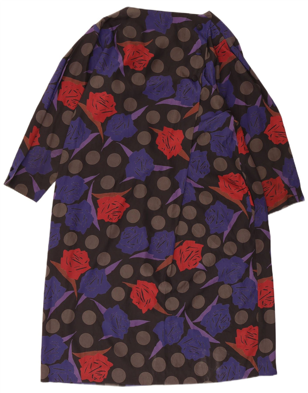 Vintage kvinders langærmet teltkjole IT 44 Medium Multicolored Floral