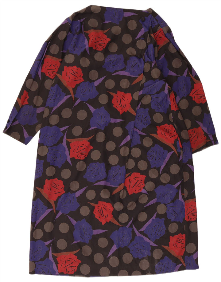 Vintage kvinders langærmet teltkjole IT 44 Medium Multicolored Floral