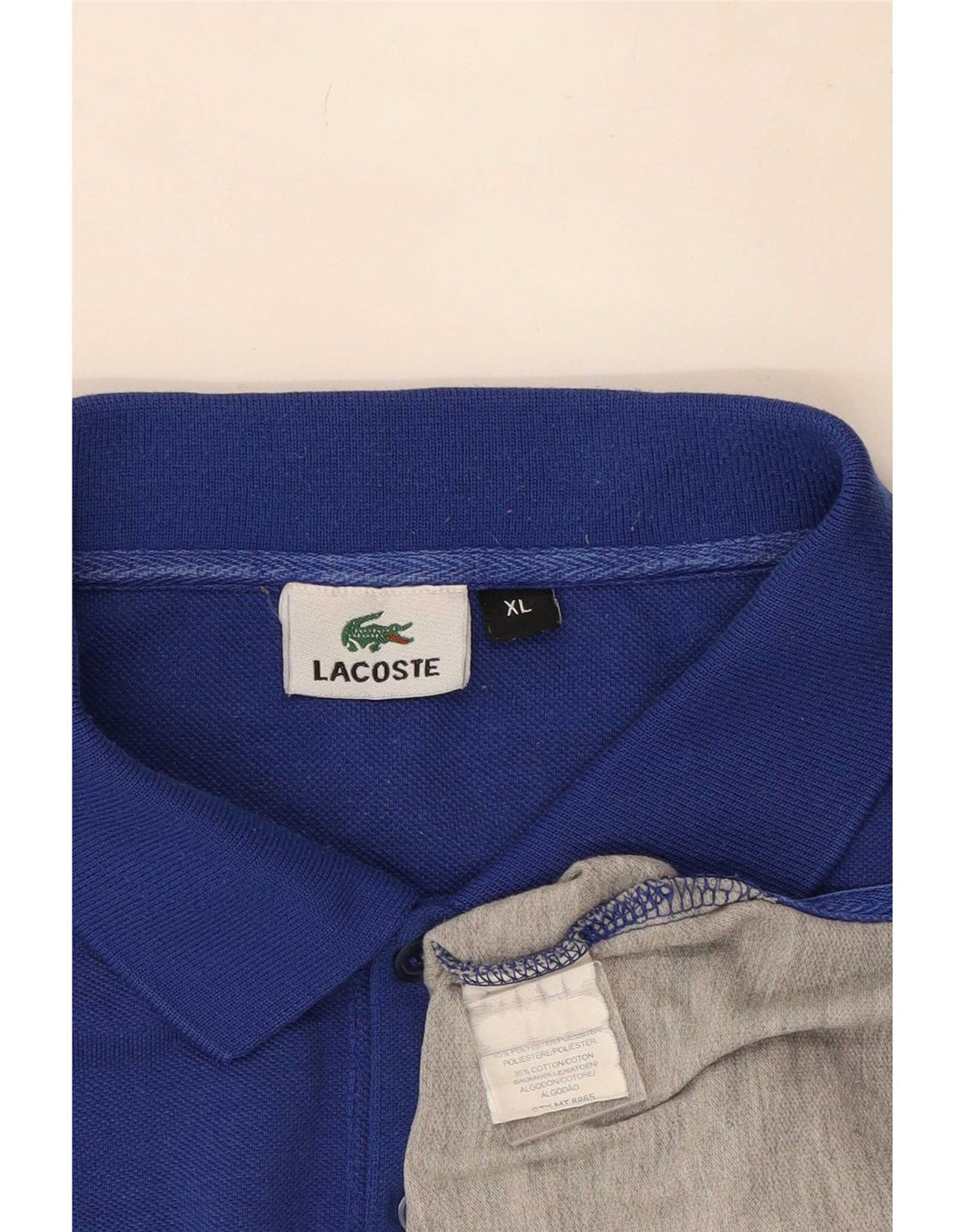 Lacoste herre poloshirt XL flerfarvet stribet polyester