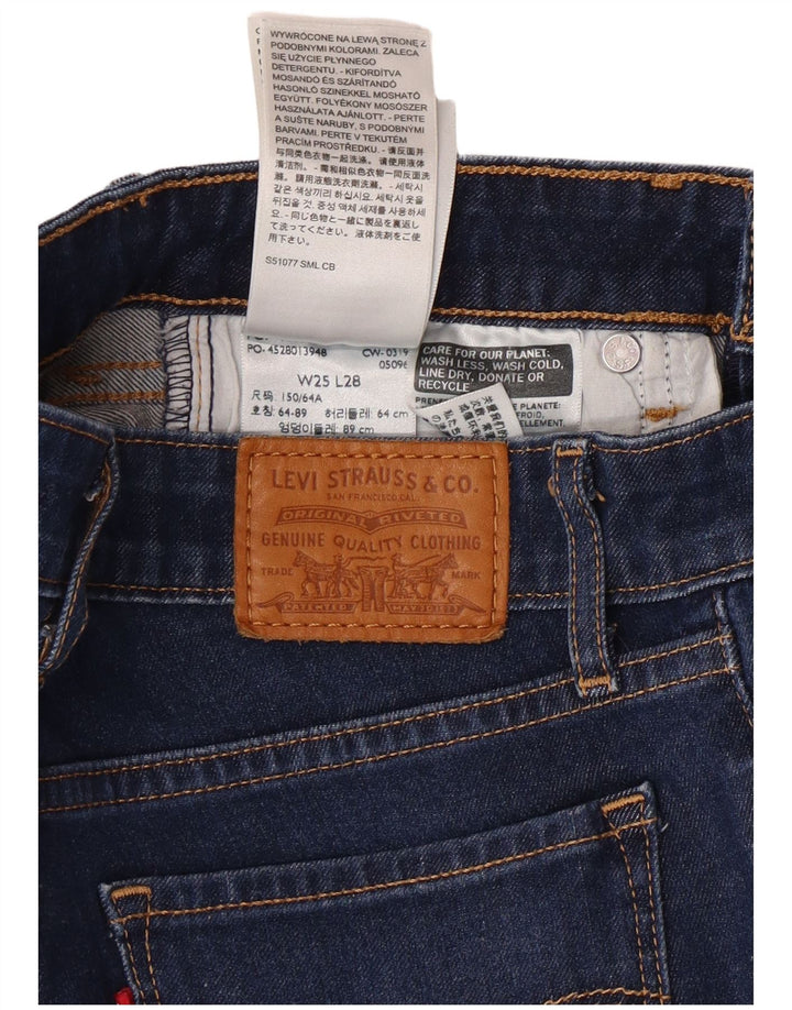 LEVI'S Dame 711 Skinny Jeans W25 L28 Blå Bomuld