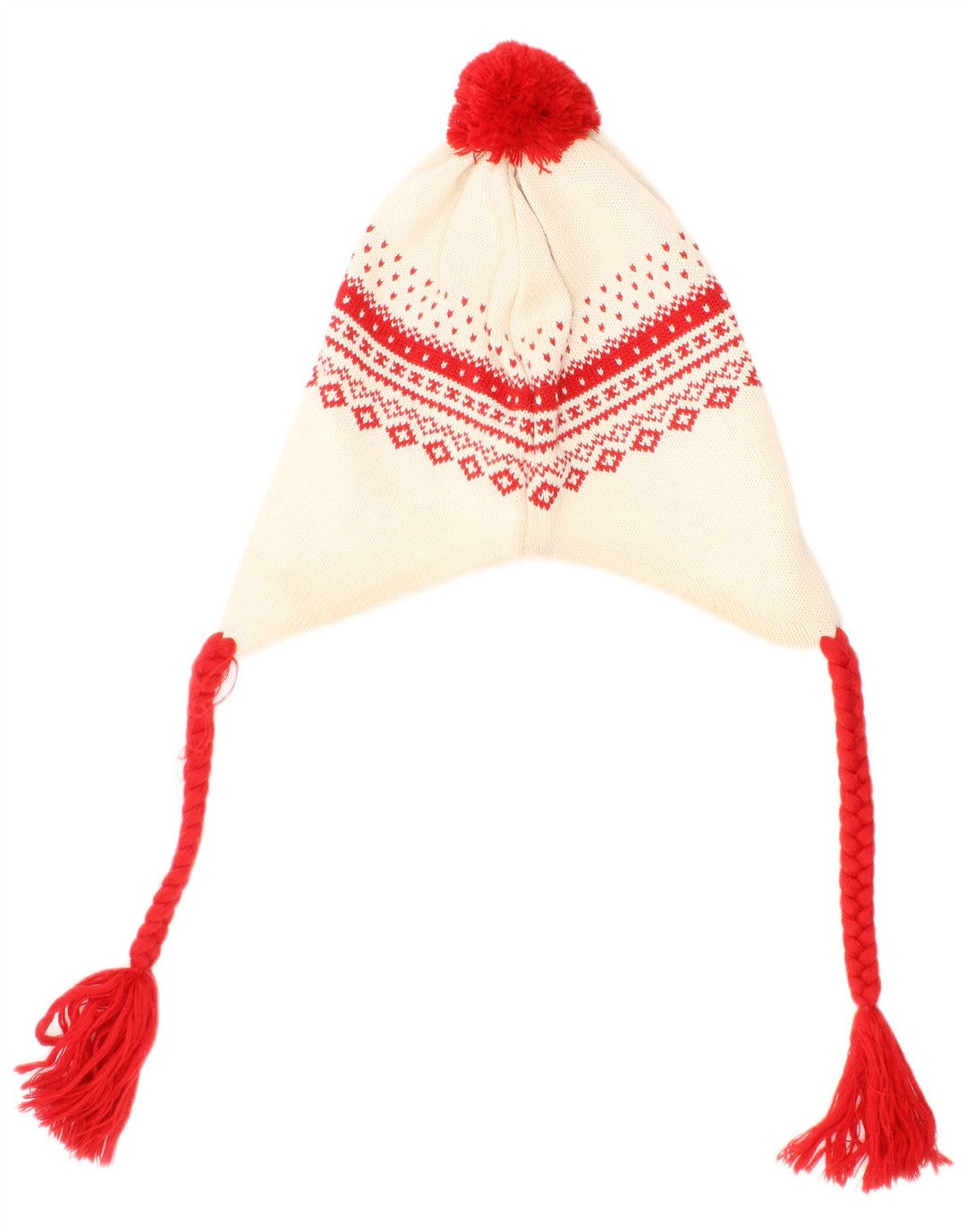 Fila Herre Øreklap Strik Bobble Hat One Size Off White Fair Isle Virgin Wool