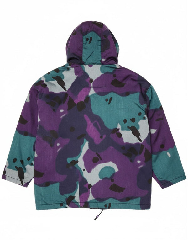 Gil Bret Dame Hætte Oversized Polstret Jakke UK 20 2XL Lilla Camouflage