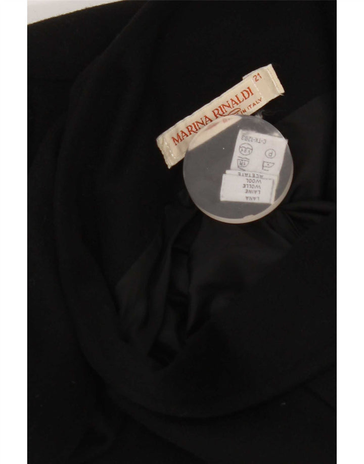 Marina Rinaldi Dame 2 Button Blazer Jakke Størrelse 21 Medium Sort Uld