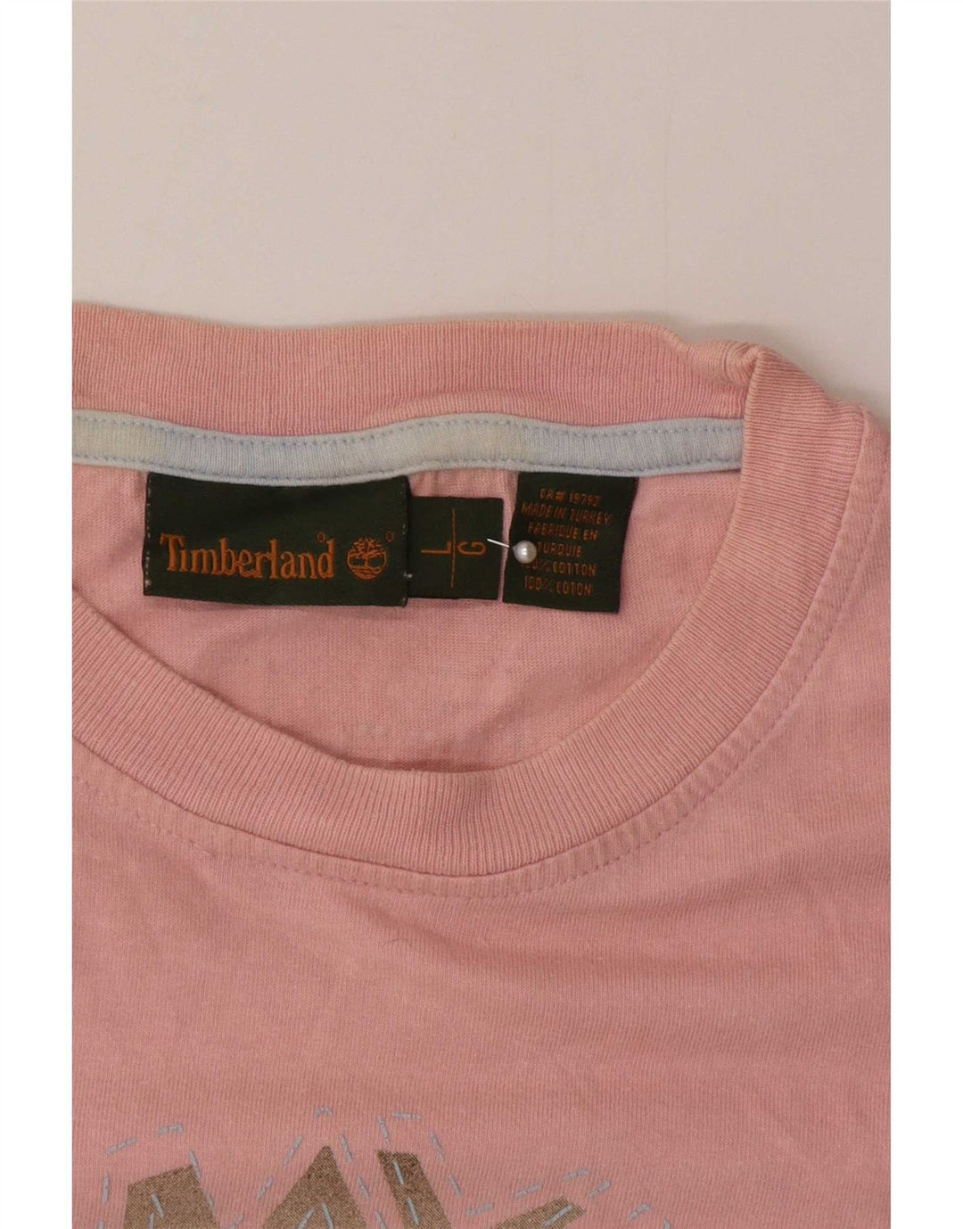 Timberland Herre Grafisk T-Shirt Top Stor Pink Bomuld