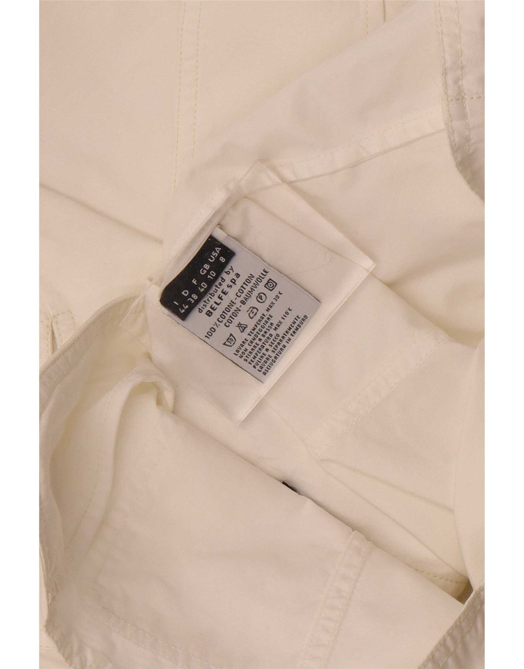 Belfe Dame 3 Button Blazer Jacket UK 10 Small White Bomuld