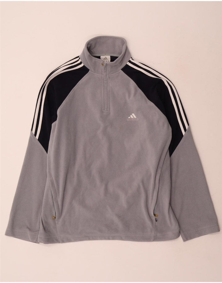 Adidas Herre Climawarm Fleece Jumper med lynlås Medium Grå Colourblock