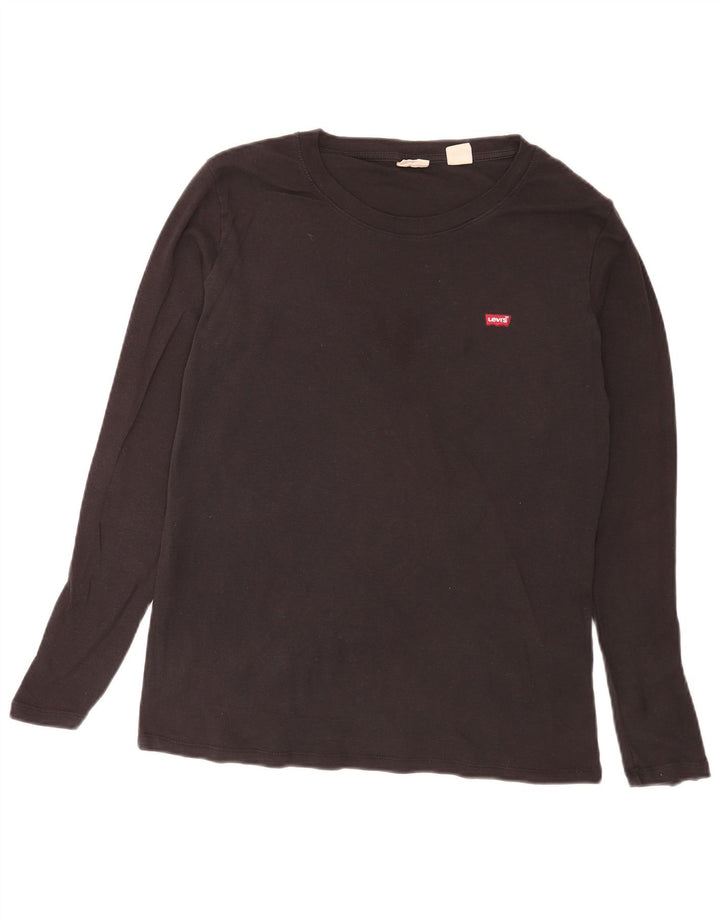 Levi's Dame Top Langærmet UK 18 XL Sort Bomuld