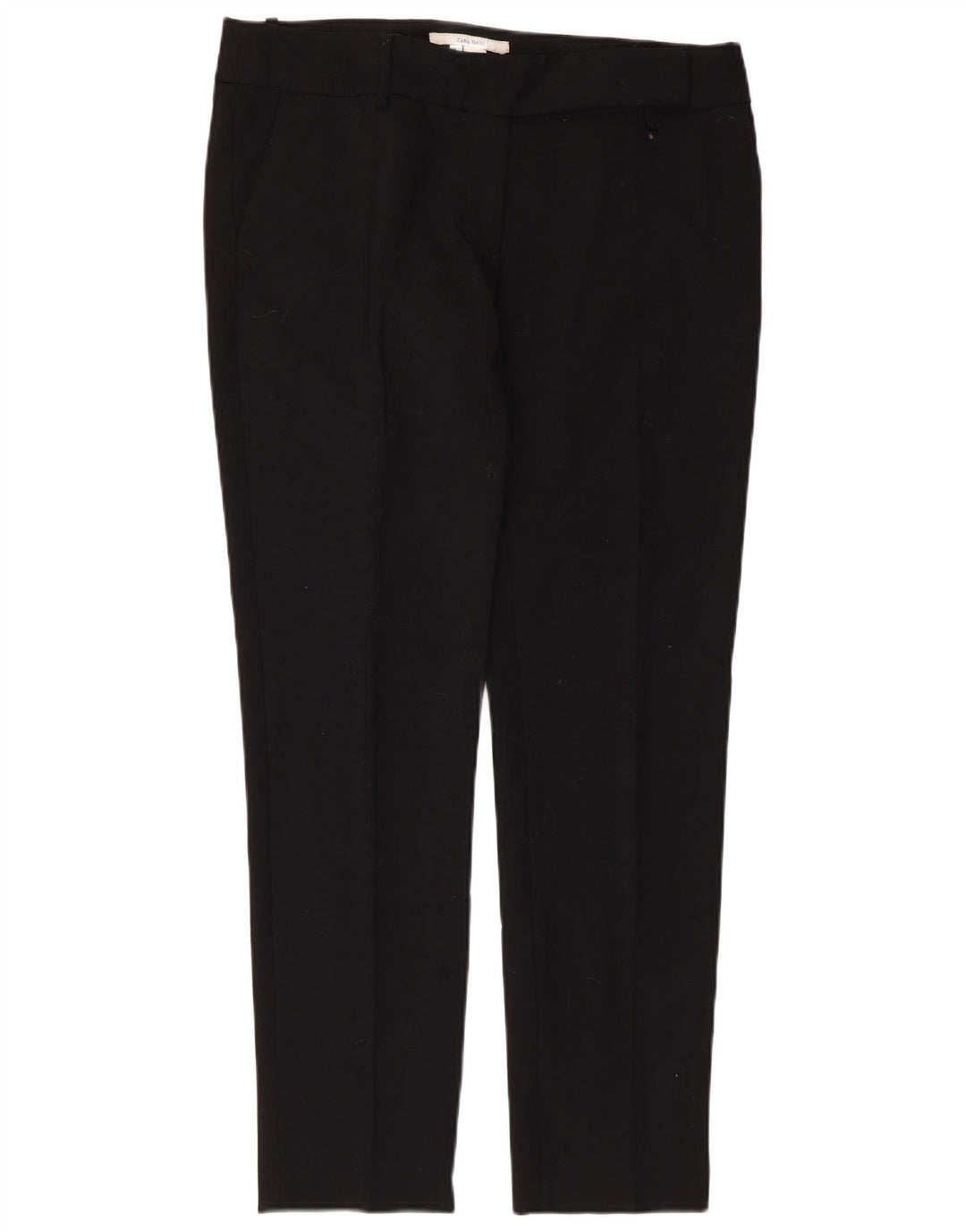 Zara Dame Slim Chino Bukser EU 42 Large W32 L30 Sort Polyester