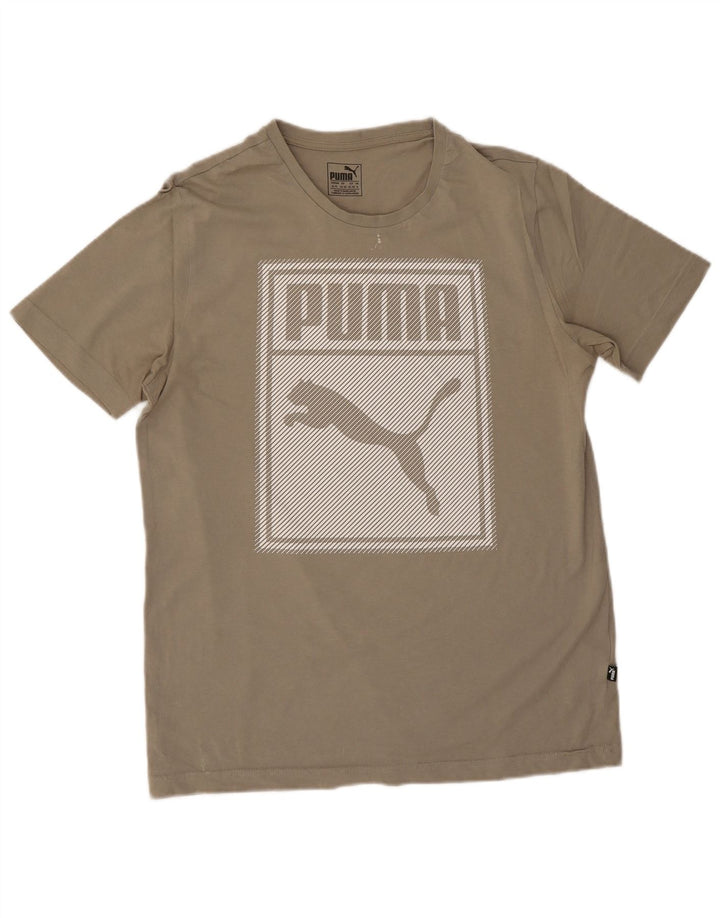 Puma Herre grafisk T-shirt Top Medium Beige Bomuld