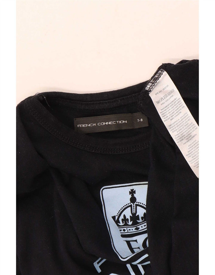 French Connection drenge grafisk t-shirt top 7-8 år sort bomuld