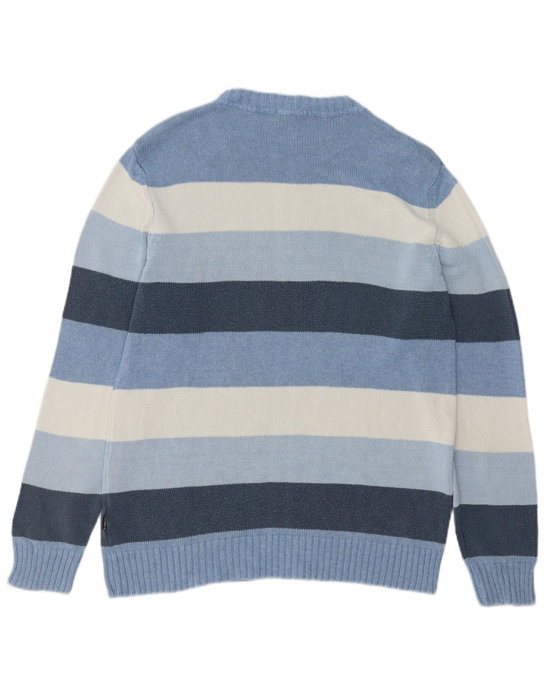 Gant herre rund hals sweater mellemblå stribet bomuld