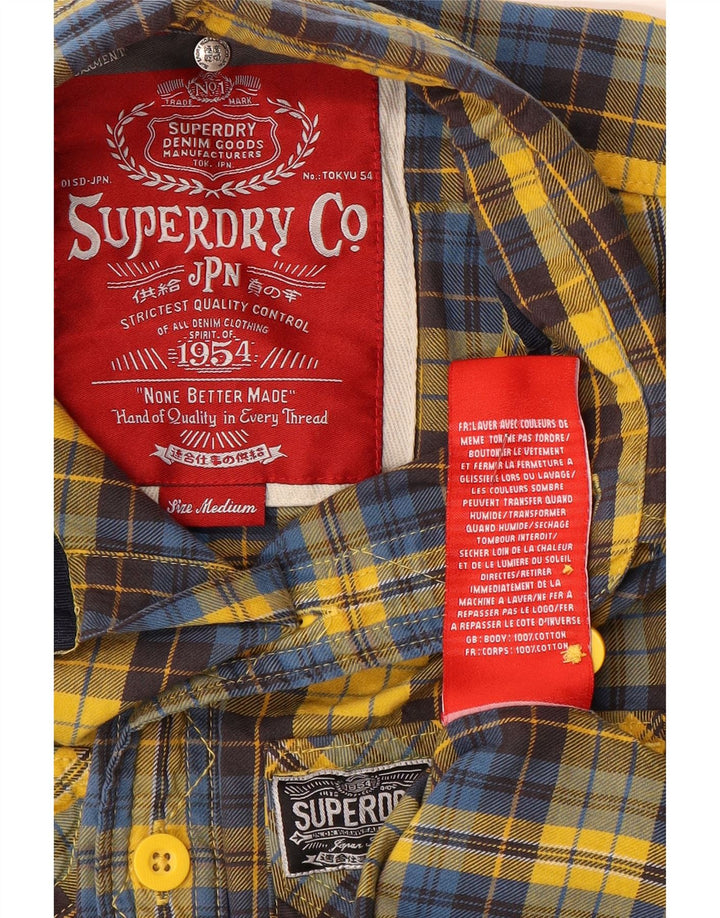 Superdry Flanelskjorte til mænd, medium gul ternet bomuld