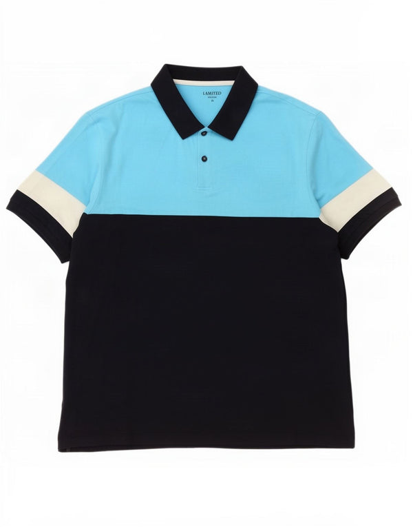 Marks & Spencer Herre Limited Edition Polo Shirt XL Blå Colourblock Bomuld