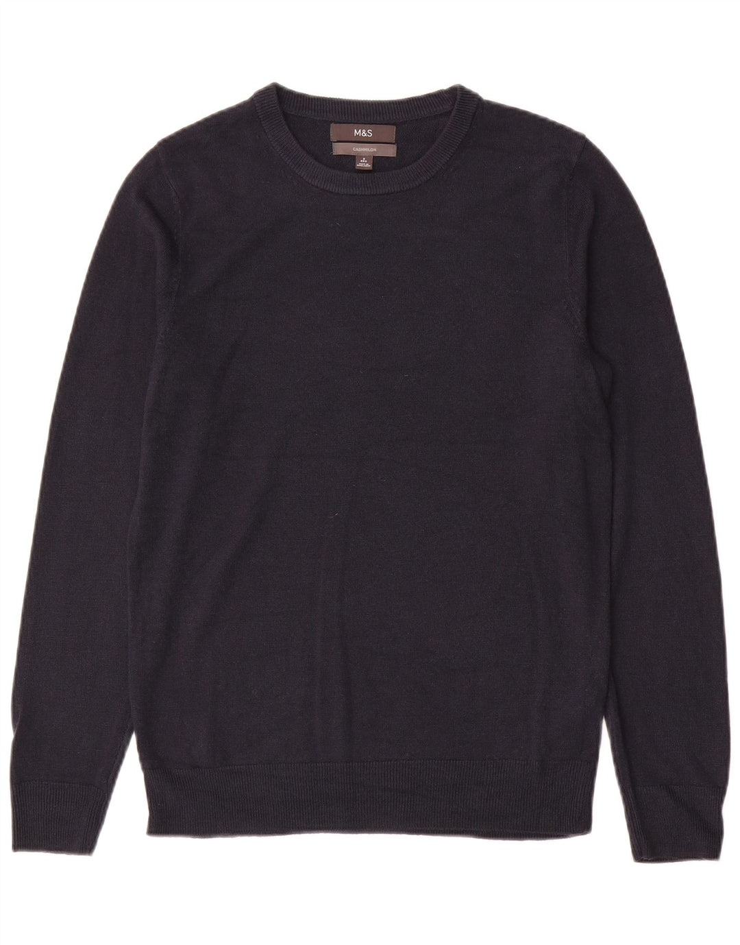 Marks & Spencer Herre sweater med rund hals, lille marineblå kashmir