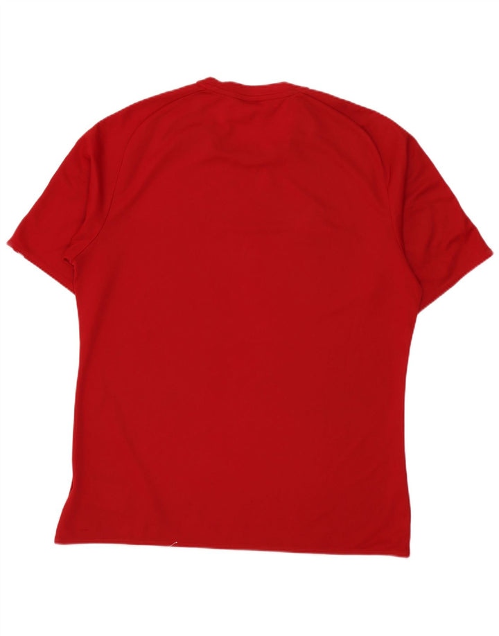 Adidas Herre Climalite T-Shirt Top Medium Rød Colourblock Polyester