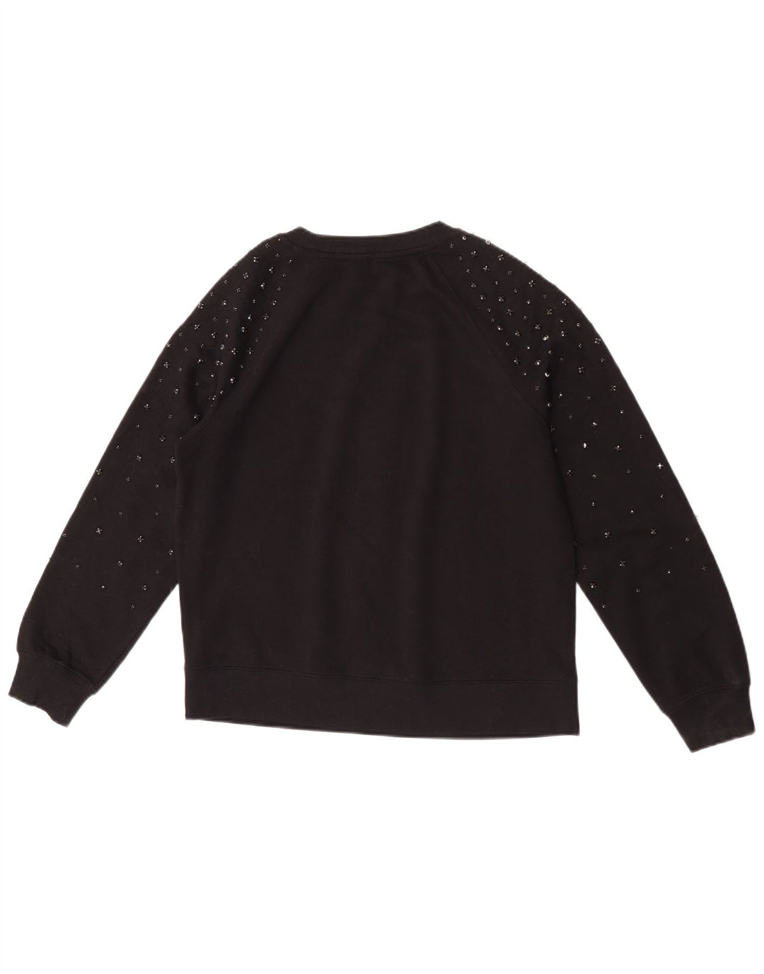 Marks & Spencer Dame Oversized Sweatshirt Jumper UK 6 XS Sort Bomuld