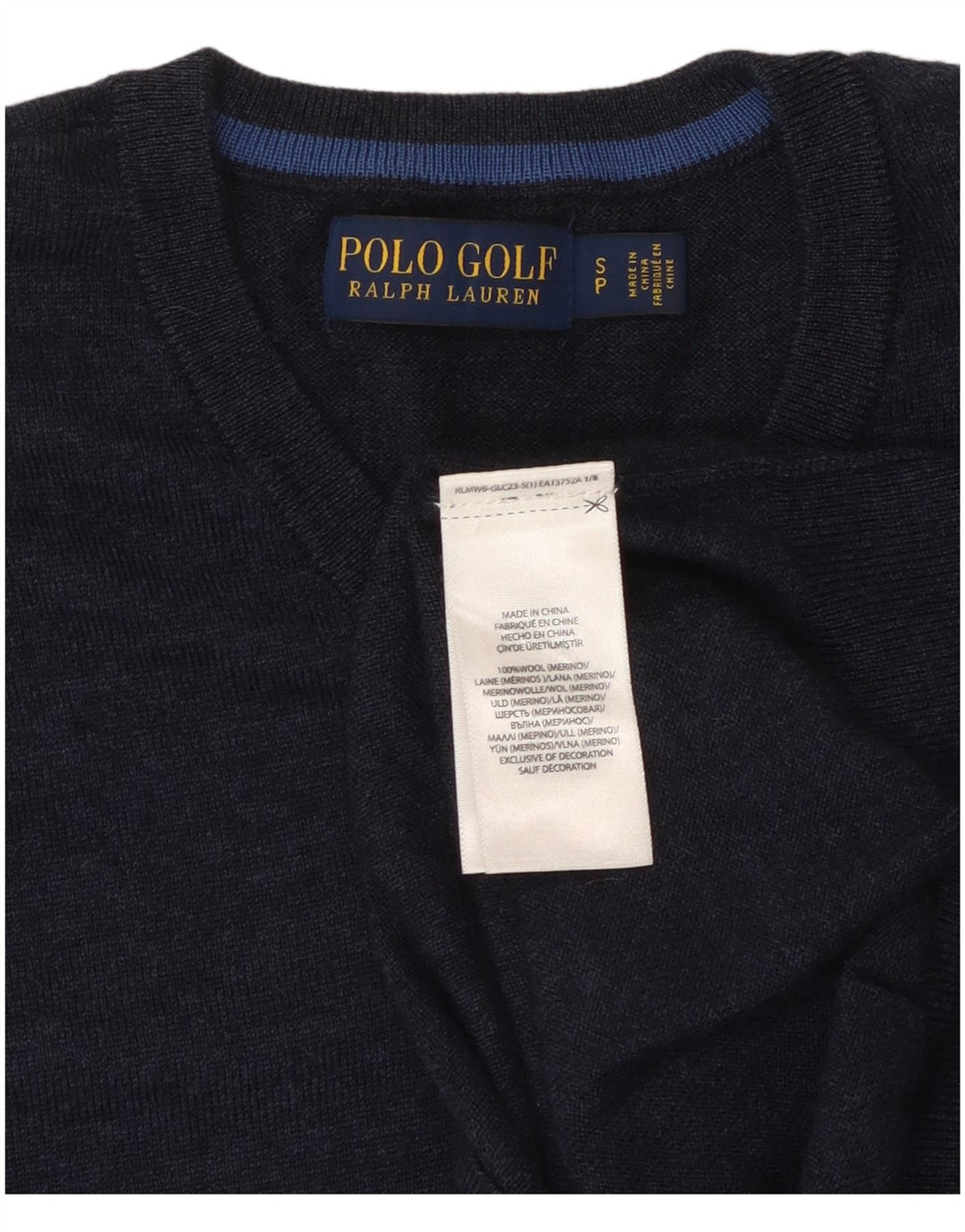 POLO RALPH LAUREN Herre V-hals sweater lille marineblå merinould