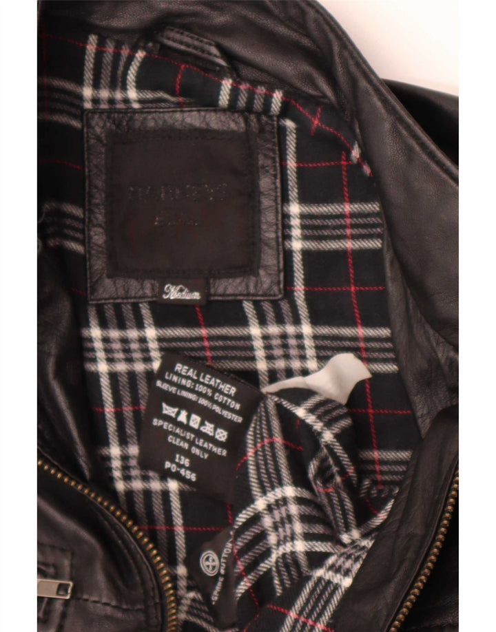 BARNEYS Military Læderjakke til mænd UK 38 Medium Sort